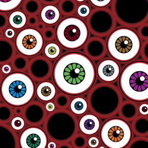 Digital Illustration of Eyeball Pattern by Howard Forbes, Book Cover Art for DARK STARS RISING by Shade Rupe